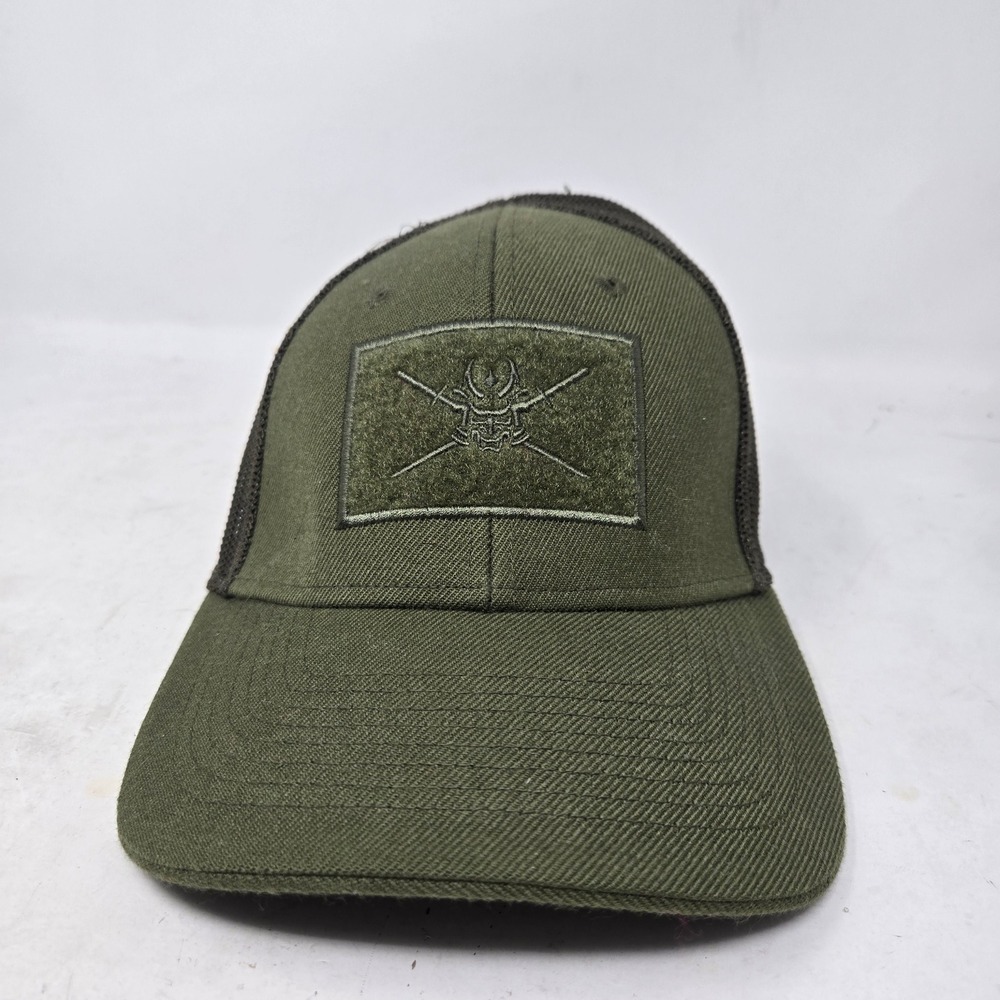 Samurai Tactical Hattori Trucker Hat Olive Drab Green Mesh Patch Cap S/M Nu-Fit